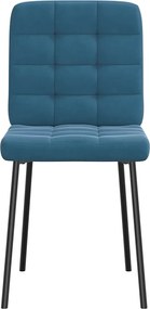 vidaXL Καρέκλες Τραπεζαρίας 2 τεμ. Μπλε Βελούδινες