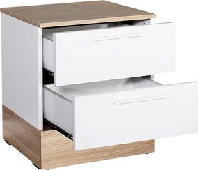 Κομοδίνo Base Megapap σε χρώμα λευκό - sonoma 45x40x52εκ.