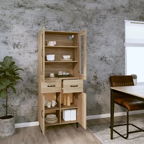vidaXL Ντουλάπι Sonoma δρυς 69,5 x 34 x 180 εκ. από Επεξεργασμένο Ξύλο