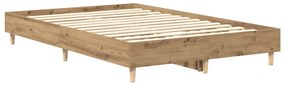vidaXL Πλαίσιο κρεβατιού χωρίς στρώμα καφέ δρυς 140x190 cm