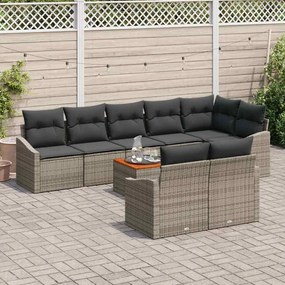 vidaXL Σετ Καναπέ Κήπου 9 pcs Γκρι