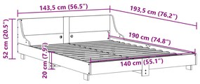 ΣΚΕΛΕΤΟΣ ΚΡΕΒΑΤΙΟΥ ΧΩΡΙΣ ΣΤΡΩΜΑ 140X190 ΕΚ ΜΑΣΙΦ ΞΥΛΟ ΠΕΥΚΟΥ 850740