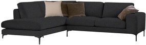Γωνιακός καναπές Senso-Δεξιά-250φ 180β εκ.-Μαύρο