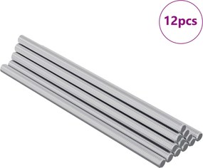vidaXL Ράβδος Με Σπείρωμα 12 pcs Ασημί 6 x 135 mm Ατσάλι