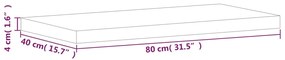 vidaXL Πάγκος Μπάνιου 80 x 40 x 4 εκ. από Μασίφ Ξύλο Οξιάς