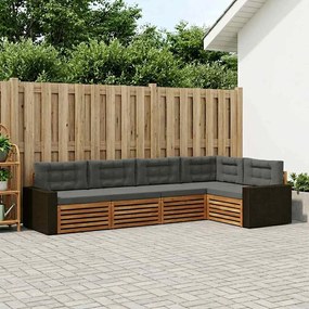 vidaXL Σειρά Καναπέ Εξωτερικού 5 pcs Φυσικό και Ανθρακί