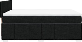 vidaXL Κρεβάτι Boxspring με Στρώμα Μαύρο 140x200 εκ. Υφασμάτινο