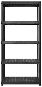 vidaXL Ραφιέρα Αποθήκευσης 5 Επιπέδων Μαύρη 183x45,7x185 εκ. Πλαστική