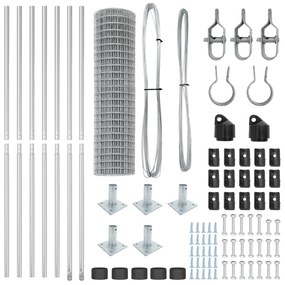 vidaXL Euro Fence με 7 Στηρίγματα με Φλάντζα 1.2x10 μ Γαλβανισμένος Χάλυβας