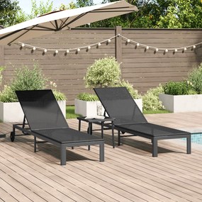 vidaXL Ήλιο-κρεβάτι 2 pcs Μαύρο 40 x 39 x 40.5εκ συνθετικό ρατάν