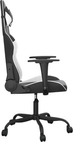 vidaXL Καρέκλα Gaming Μαύρο/Λευκό από Συνθετικό Δέρμα