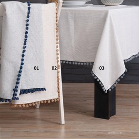 Τραπεζομάντηλο (140x220) Rythmos Pom Pom Εκρού