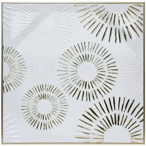 Πίνακας Καμβάς 147-225-092 60x3x60cm White-Gold Square Πλαστικό,Καμβάς