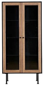 Βιτρίνα Riverton 490, Καφέ, Μαύρο, Με πόρτες, Ο αριθμός των θυρών: 2, 150x70x40cm | Epipla1.gr