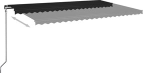 vidaXL Τέντα Συρόμενη Χειροκίνητη Ανθρακί 500x350 εκ.