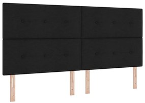 vidaXL Κρεβάτι με ελατήρια με στρώμα Μαύρο 200 x 200 cm ύφασμα