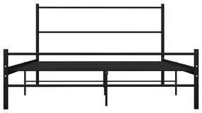 vidaXL Σκελετός Κρεβατιού με Κεφαλάρι Χωρίς Στρώμα Μαύρο 140x200 εκ.