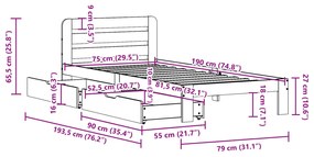 ΣΚΕΛΕΤΟΣ ΚΡΕΒ. ΧΩΡΙΣ ΣΤΡΩΜΑ ΚΑΦΕ ΚΕΡΙΟΥ 75X190 ΕΚ ΜΑΣΙΦ ΠΕΥΚΟ 3309862