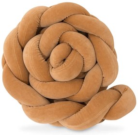 Πάντα πλεξούδα τριπλή χειροποίητη Velvet 200x18εκ Caramel