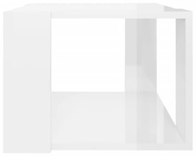 Τραπεζάκι Σαλονιού Γυαλ. Λευκό 40x40x30 εκ. Επεξεργασμένο Ξύλο - Λευκό