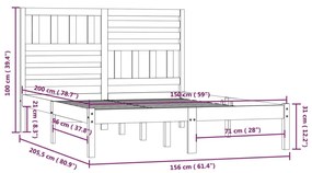 ΠΛΑΙΣΙΟ ΚΡΕΒΑΤΙΟΥ 150 X 200 ΕΚ. ΜΑΣΙΦ ΞΥΛΟ ΠΕΥΚΟΥ 5FT KING SIZE 3101028