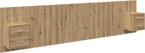 vidaXL Κεφαλή κρεβατιού με κομοδίνο 3 pcs Artisan Oak