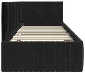 vidaXL Κρεβάτι Γωνίας με κεφαλάρι Μαύρο 80 x 200 cm Βελούδο