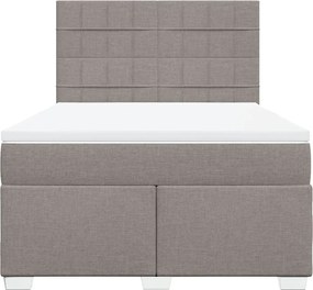 vidaXL Κρεβάτι Boxspring με Στρώμα Taupe 160x200 εκ. Υφασμάτινο