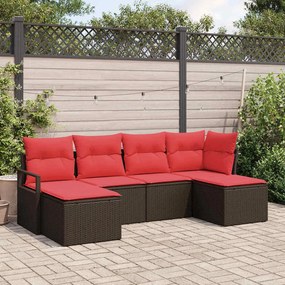 vidaXL Σετ Καναπέ 6 pcs Καφέ συνθετικό ρατάν