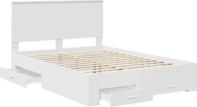 vidaXL Σκελετός Κρεβατιού Λευκό 140 x 190 cm Επεξεργασμένο ξύλο