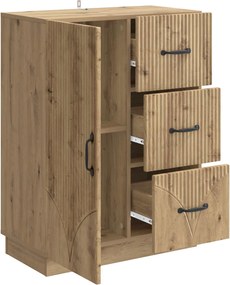 vidaXL Πλαϊνό γραφείο Artisan Δρυς 66 x 34,5 x 87 εκ.