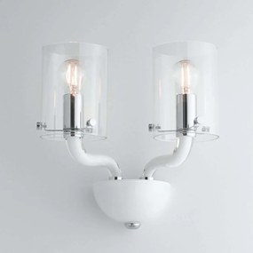 Φωτιστικό Τοίχου - Απλίκα Aurora I-AURORA-AP2 BCO 2xE14 31x24cm White Luce Ambiente Design Glass