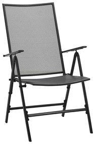 vidaXL Σέτ φαγητού για κήπο Πτυσσόμενος 7 pcs Ανθρακί Ατσάλι