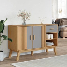 vidaXL Μπουφές OLDEN Γκρι &amp; Καφέ 114x43x73,5 εκ. από Μασίφ Ξύλο Πεύκου
