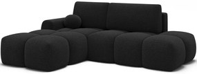 Γωνιακός Καναπές Vitalo-Μαύρο-Αριστερή