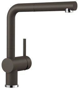 Blanco Linus-S SILGRANIT®-Look Coffee Μπαταρία Κουζίνας με Περιστρεφόμενο Ρουξούνι και Μεταλλικό Αποσπώμενο Ντους