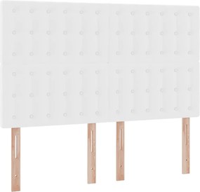 vidaXL Κρεβάτι Αποθήκης Καθαρό Λευκό 140 x 200 cm Τεχνητό Δέρμα