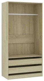 vidaXL Ντουλάπα Χρώμα Sonoma Δρυς 100 x 50 x 200 εκ. από Επεξ. Ξύλο