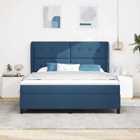 vidaXL Κρεβάτι με ελατήρια με στρώμα Μπλε 180 x 200 cm ύφασμα