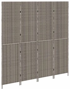 vidaXL Διαχωριστικό Δωματίου Γκρι 195 x 180 εκ. συνθετικό ρατάν