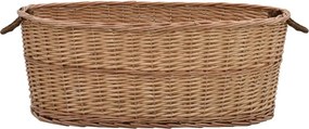 vidaXL Καλάθι Καυσόξυλων με Λαβές Μεταφοράς 88x57x34 εκ. Φυσική Ιτιά