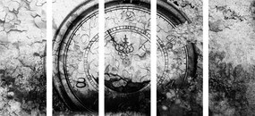 Ρολόι αντίκα 5 τμημάτων εικόνας σε ασπρόμαυρο - 100x50