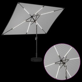 vidaXL Ομπρέλα Κήπου με LED Φώτα και Βάση 200 x 300 cm Πολυεστέρας