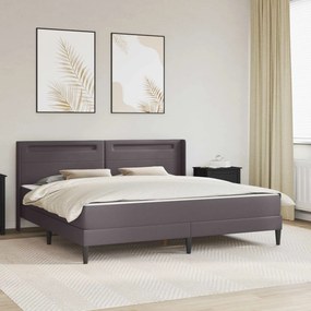 vidaXL Σκελετός κρεβατιού με στρώμα Γκρι 180 x 200 cm Τεχνητό Δέρμα