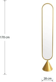 Καθρέπτης Hersy χρυσό 28x2x170εκ 28x2x170 εκ.