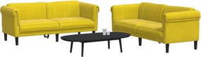 vidaXL Σαλόνι Σετ 2 Τεμαχίων Κίτρινο από Βελούδο