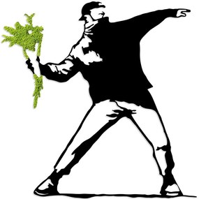 Διακοσμητικό Τοίχου Flower Gang Με Βρύο 931NTR1119 69x70cm Black-Green Wallity Μέταλλο