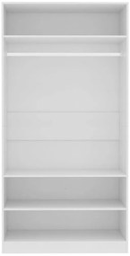 vidaXL Ντουλάπα Λευκή 100 x 50 x 200 εκ. από Επεξ. Ξύλο
