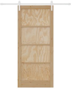 vidaXL Συρόμενη Πόρτα  με σετ εξαρτημάτων 93x211 cm Στερεό Ξύλο Πεύκο