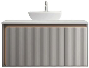 Έπιπλο Μπάνιου Πάγκος Με Νιπτήρα Greys Top S3BGRET100LGR 100x50cm Light Grey Polywood,Porcelain